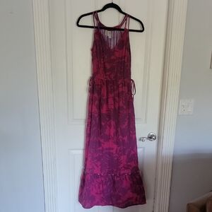 Saturday Sunday Yasmin Pink Floral Maxi Dress ANTHROPOLOGIE XS X SMALL